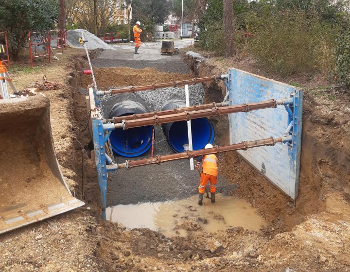 Etayage de la tranchée