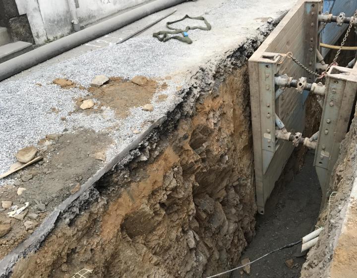 Etayage de la tranchée